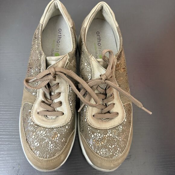 Waldlaufer Sneakers Women’s  Size UK 7 US 9.5 Beige Metallic Shoes Comfort - Picture 3 of 12